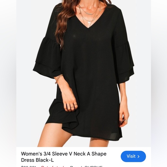 Cupshe Vneck Ruffled flared half sleeve short Dress size Medium NWT - Picture 4 of 12